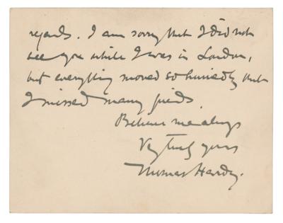 Lot #694 Thomas Hardy Autograph Letter Signed