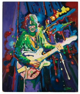 Lot #864 Alvin Lee Original Painting by Peter Green Artwork - Image 1