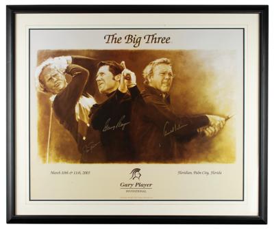 Lot #967 Golf Legends: Palmer, Nicklaus, and Player Signed Print - Image 1