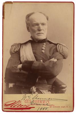 Lot #444 William T. Sherman Twice-Signed