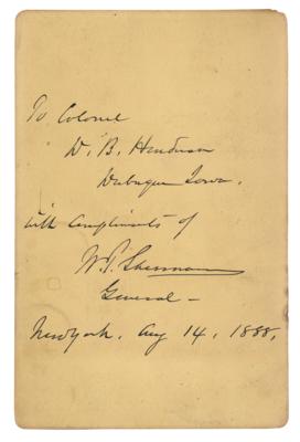Lot #444 William T. Sherman Twice-Signed Photograph - Image 2