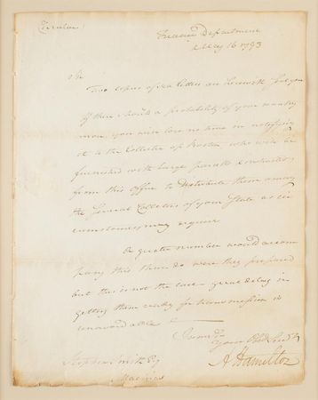 Lot #98 Alexander Hamilton Letter Signed as Treasury Secretary - Image 2