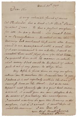 Lot #158 Thomas Paine Autograph Letter Signed - Image 1