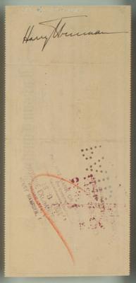 Lot #86 Harry S. Truman Signed Check - Image 3