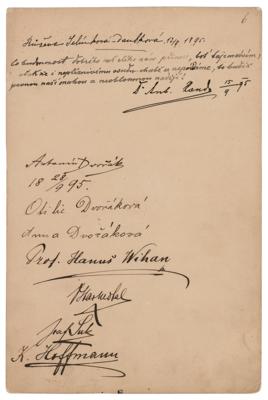 Lot #734 Antonin Dvorak Signature