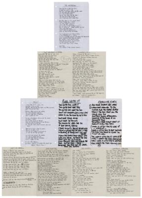Lot #760 Oasis: Noel Gallagher Set of (10) Handwritten Song Lyrics and Band-Signed CD Booklet - Image 1