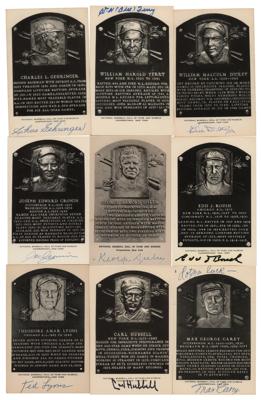 Lot #938 Baseball Hall of Famers (9) Signed HOF