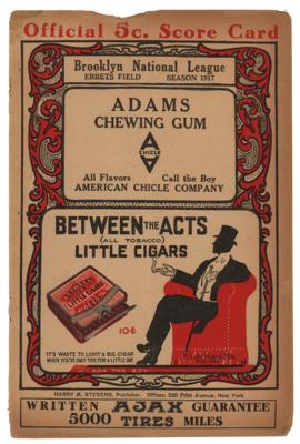 Lot #951 Brooklyn Robins: 1917 Program with Jim Thorpe Program - Image 1
