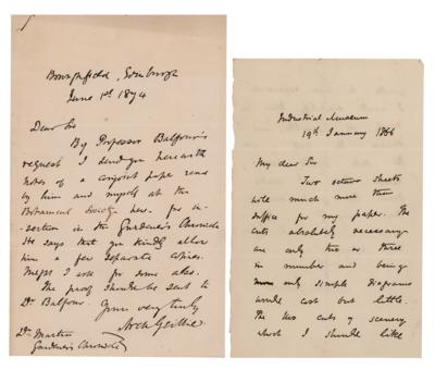 Lot #249 Archibald Geikie (2) Autograph Letters Signed - Image 1