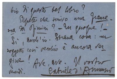 Lot #712 Gabriele D'Annunzio Autograph Letter