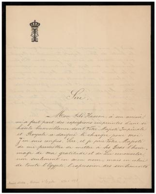Lot #277 Isma'il Pasha Letter Signed