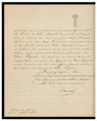 Lot #277 Isma'il Pasha Letter Signed - Image 2