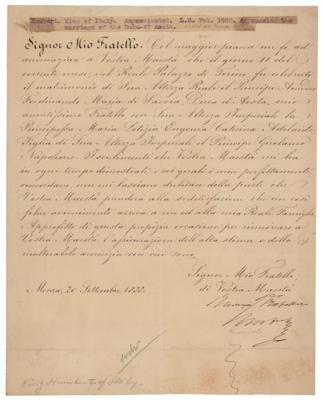 Lot #298 King Umberto I of Italy Letter Signed