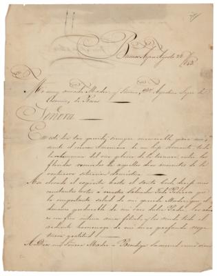 Lot #362 Juan Manuel de Rosas Autograph Letter