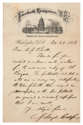 Lot #223 Schuyler Colfax Autograph Letter Signed
