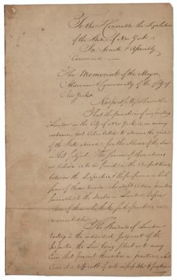 Lot #221 DeWitt Clinton Letter Signed - Image 1