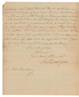 Lot #95 Robert R. Livingston: Rare handwritten letter from 'The Chancellor' to John Armstrong, Jr.— 