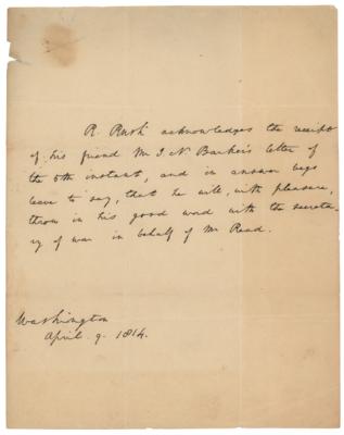 Lot #366 Richard Rush Autograph Letter Signed