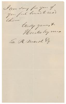 Lot #383 Horatio Seymour Autograph Letter Signed - Image 2
