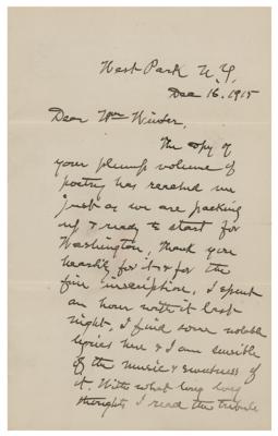 Lot #709 John Burroughs Autograph Letter Signed