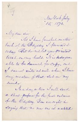 Lot #708 William Cullen Bryant Autograph Letter Signed - Image 1