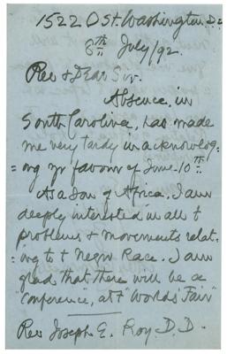 Lot #101 Alexander Crummell: 