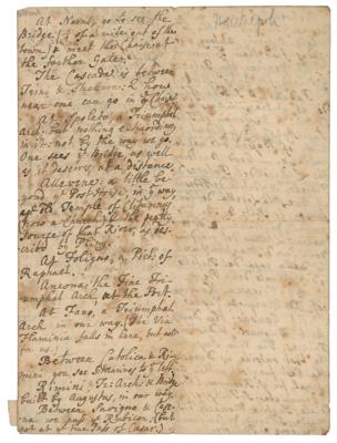 Lot #703 Horace Walpole Handwritten Manuscript