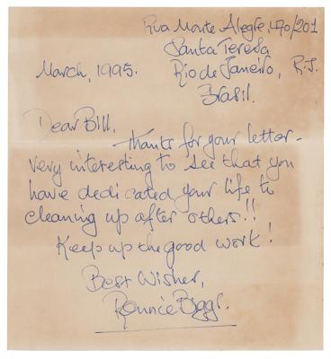 Lot #197 Ronnie Biggs Autograph Letter Signed