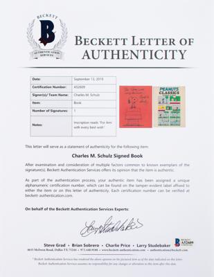 Lot #683 Charles Schulz: Beautiful large sketch of Snoopy inside a volume of 