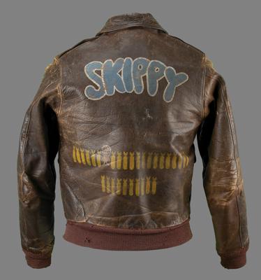 Lot #449 World War II: Bernard J. Jensen's B-17 'Skippy' A-2 Bomber Jacket Jacket - Image 2