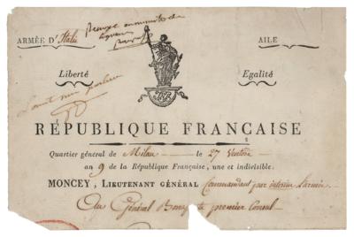 Lot #452 Napoleon Autograph Endorsement Signed