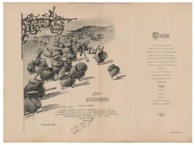 Lot #521 Wilbur Wright Signed Menu - Image 1