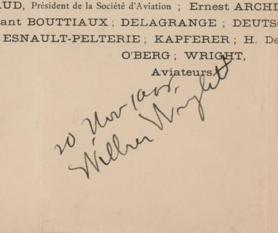Lot #521 Wilbur Wright Signed Menu - Image 2