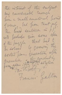 Lot #245 Francis Galton: Galton on his sweet pea experiments, and 