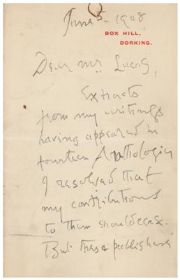 Lot #724 George Meredith Autograph Letter Signed - Image 1