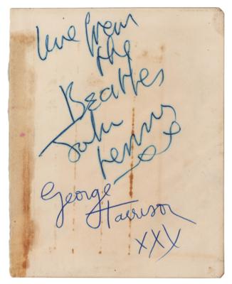 Lot #750 Beatles: Lennon and Harrison Signatures