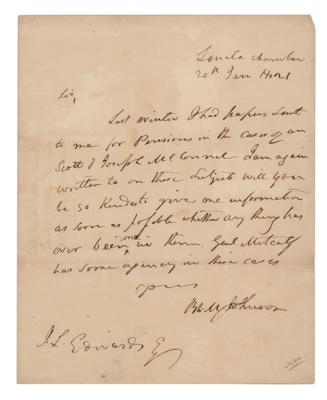 Lot #280 Richard Mentor Johnson Autograph Letter