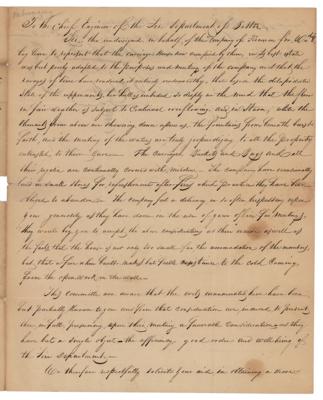 Lot #203 Boston Firemen: 1833 Letter: Boston