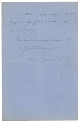Lot #714 Alexandre Dumas, fils Autograph Letter Signed - Image 3