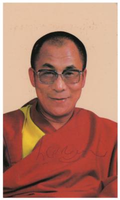 Lot #230 Dalai Lama Signed Prayer Card