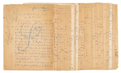 Lot #147 Henri Poincare: Poincare's 41-page handwritten draft of a scientific paper on 