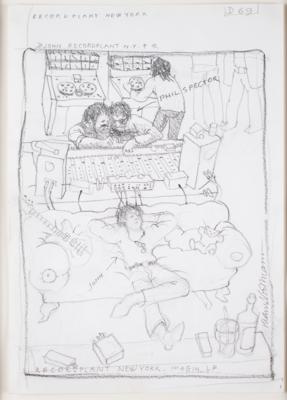 Lot #753 Beatles: Klaus Voormann Original Drawing of John Lennon at the Record Plant Studio - Image 1