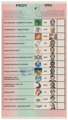 Lot #105 Nelson Mandela Signed Ballot