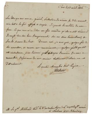 Lot #211 Jean Jacques Régis de Cambaceres Letter
