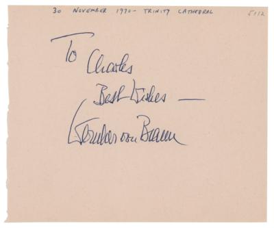 Lot #627 Wernher von Braun Signature