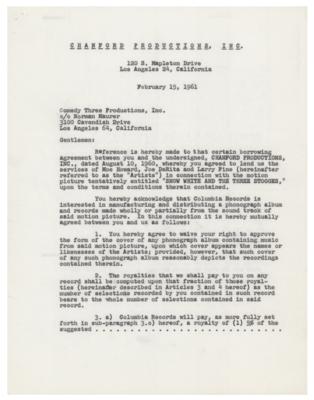 Lot #5451 Three Stooges Document Signed - Image 1