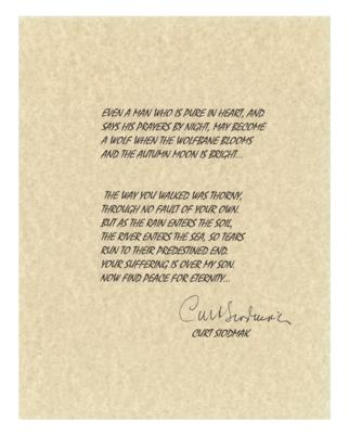 Lot #5472 Curt Siodmak Signed Souvenir Typescript