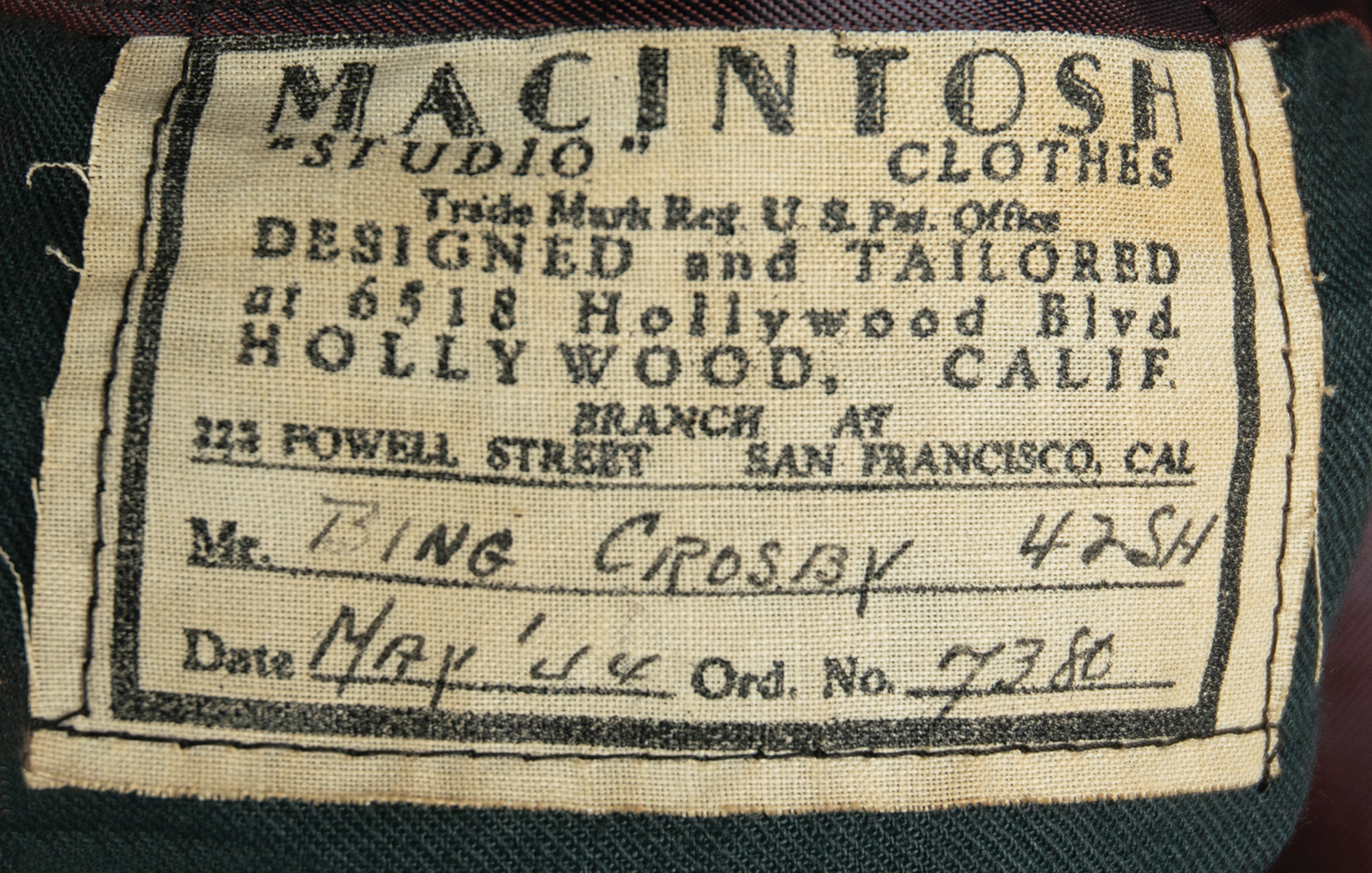 Lot #5108 Bing Crosby Screen-Worn Naval Jacket from Here Come the Waves - Image 6