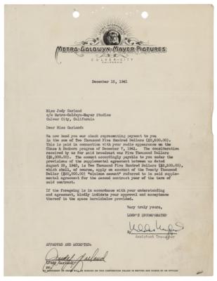 Lot #5014 Judy Garland Document Signed