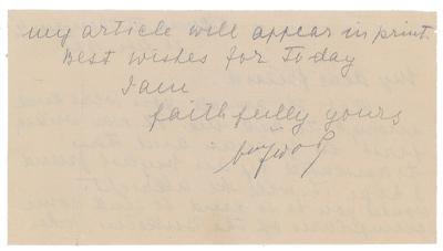 Lot #621 Franz von Bayros Letter Signed - Image 1
